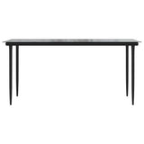 5 Piece Garden Dining Set Black Poly Rattan Glass 3334439