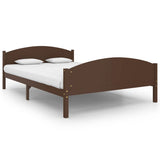 Bed Frame without Mattress Dark Brown Solid Pine Wood 160x200cm 322045