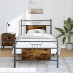 Bed Frame without Mattress Smoked Oak 80x200 cm Engineered Wood 4106752
