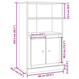 Highboard Old Wood 60x35.5x103.5 cm Engineered Wood 857147
