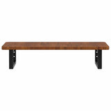 Basin Shelf Wall Mounted Steel and Solid Wood Oak 3302345