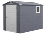 4.4ft x 6.2ft Aluminium Frame and Plastic Wall Shed, with Foundation - Grey T3398P325276