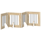 Dog Gate with Stands 4 pcs Sonoma Oak 60 x 60 cm 892152