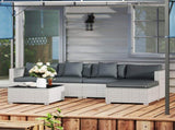 6 Pieces Rattan Corner Sofa Set - Mixed Grey T3398P315877