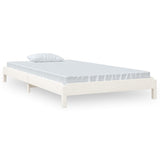 Stack Bed without Mattress White 100x200 cm Solid Wood Pine 820388