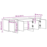 TV Cabinet Artisan Oak 120x30x40.5 cm Engineered Wood 856787