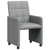 Dining Chairs with Wheels 2 pcs Light grey 58 x 65 x 94 cm 42017829