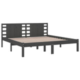 Bed Frame without Mattress Grey 200x200 cm Solid Wood Pine 3104240