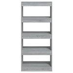 Book Cabinet/Room Divider Grey Sonoma 60x30x135 cm Engineered Wood 813606