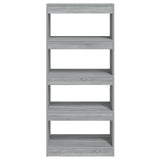 Book Cabinet/Room Divider Grey Sonoma 60x30x135 cm Engineered Wood 813606