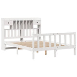 Bookcase Bed without Mattress White 160x200 cm Solid Wood Pine 3321748