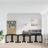 Foldable Dog Gate with Stands 6 pcs Black Oak 482 cm 892085