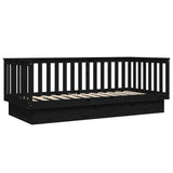 Day Bed without Mattress Black 100x200 cm Solid Wood Pine 821573