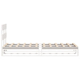 ZNTS Bed Frame without Mattress White 75x190 cm Small Single Solid Wood Pine 850819