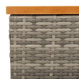 Garden Table Grey 70x70x25 cm Rattan and Acacia Wood 3281630