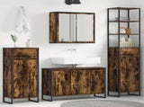 Bathroom Furniture Set with Drawer Smoked Oak Engineered Wood 3403048