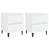 Bed Cabinets 2 pcs White 40x35x50 cm Engineered Wood 805870