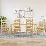 ZNTS 7 Piece Dining Set Panama Solid Wood Pine 3345212