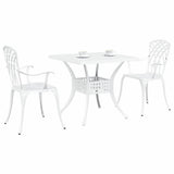 Garden Table Set 3 pcs White Cast Aluminium 3334758