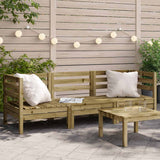 Garden Sofa Natural Wood Vacuum pressure impregnated pinewood 838032