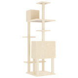 Cat Tree with Sisal Scratching Posts Cream 154 cm 171771
