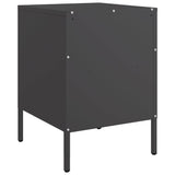 ZNTS Bedside Cabinet Black 36x39x50.5 cm Steel 843054