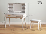 Elegant Dressing Table, with LED Mirror - White T3398P378101
