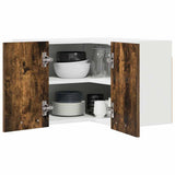Hanging Cabinet Smoked Oak and White 57 x 57 x 40 cm 884190