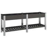 Garden Raised Bed with Shelf Grey 200x50x75 cm WPC 362573