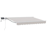 Manual Awning Frame with LEDs Light Grey and White 3.5 x 2 m 3425724