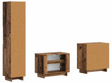 3 Piece Bathroom Cabinet Set EDE Old Wood Engineered Wood 3417421