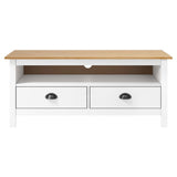 TV Cabinet Hill White 110x40x47 cm Solid Pine Wood 288926