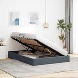 Storage Bed with Storage Dark Grey 135 x 190 cm Velvet 3370126