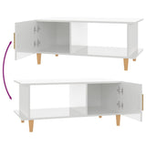 Coffee Table High Gloss White 90x50x40 cm Engineered Wood 812750