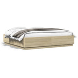 Bed Frame with LED without Mattress Sonoma Oak 180x200 cm Super King 3209592