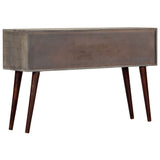 Console Table Grey 120x35x75 cm Solid Rough Mango Wood 282742