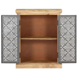 Sideboard with Steel Doors 60x35x75 cm Solid Mango Wood 289094