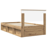 Bed Frame Artisian Oak 100 x 200 cm Solid Pine Wood 3410644