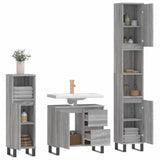 3 Piece Bathroom Furniture Set Grey Sonoma Engineered Wood 3190235