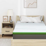 Mattress Topper White and Green 90 x 200 x 6 cm Jaquard Fabric 4106146