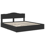 Storage Bed with Headboard Black 200 x 200 cm Engineered Wood 3413062