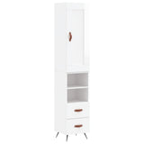 Highboard High Gloss White 34.5x34x180 cm Engineered Wood 3200235