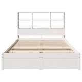 Bookcase Bed without Mattress White 140x200cm Solid Wood Pine 3322394