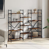 Bookshelf Smoked Oak 160x28.5x136.5 cm Engineered Wood 838875