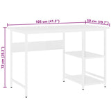 Computer Desk White 105x50x72 cm MDF and Metal 20551