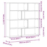 Corner Bookcase 4-Tier Artisian Oak 85x85x140 cm Engineered Wood 3307818