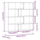 Corner Bookcase 4-Tier White 85x85x140 cm Engineered Wood 3307810