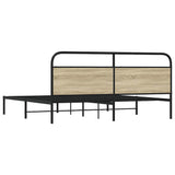 Metal Bed Frame without Mattress Sonoma Oak 193x203 cm 3318645