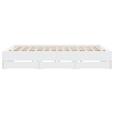 Bed Frame with Drawers without Mattress White 180x200 cm Super King 3207252