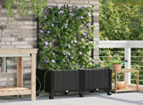 Garden Planter with Irrigation&Wheels 2 pcs Black PP 3423005